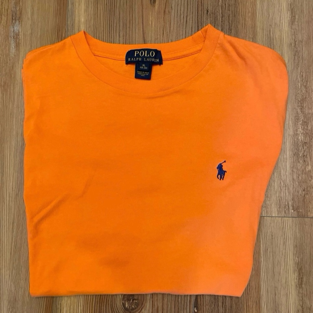 Polo Ralph Lauren Youth Orange T-Shirt.  Youth XL short- 18/20